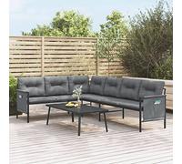 Woonisher Set Salotto da Giardino 2 pz in Acciaio AntraciteMobili da balcone sofa