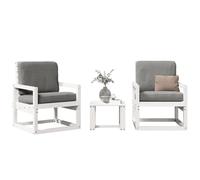 Woonisher Set Salotto da Giardino 3 pz Bianco in Legno Massello di PinoMobili da balcone piccolo balcone divano da giardino