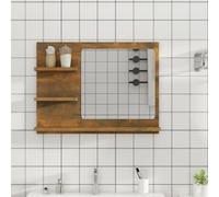 Woonisher Specchio da Bagno Rovere Fumo 60x10,5x45cm in Legno Multistratomobiletto mobili H6mobiletto soggiorno