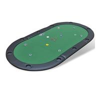 Woonisher Superficie Tavolo Poker per 10 Giocatori Pieghevole Verde