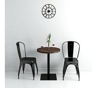 Woonisher Tavolo Bistrot in MDF e Acciaio Rotondo 60x75 cm Cenere Scura