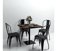 Woonisher Tavolo Bistrot MDF e Acciaio Quadrato 80x80x75 cm Cenere Scura