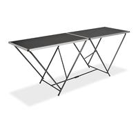 Woonisher Tavolo Pieghevole per Carta da Parati MDF Alluminio 200x60x78cm