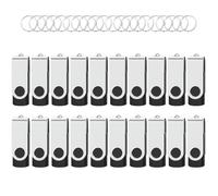 WOOOLKEN 20 Pezzi Chiavette USB 2.0 8GB,WOOOLKEN Girevole Nera e Portachiavi