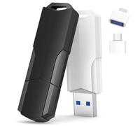 Wooolken Chiavetta USB 3.0 32GB 2 Pezzi con Cappuccio Protettivo, Pen Drive USB con Adattatore USB-C e Cordino, Pennette USB Compatibili con PC, Laptop, TV, MacBook, Chromebook