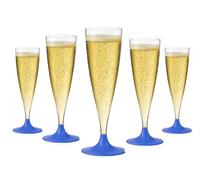 WOOPARTY Set 24 Flute Blu in Plastica - 200 ml | Calici da Spumante Riutilizzabili - Eleganti e Resistenti | Ideali per Festa, Matrimonio, Brindisi, Aperitivo, Eventi - 6,5x17,5 cm