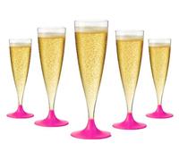 WOOPARTY Set 24 Flute Fucsia in Plastica - 200 ml | Calici da Spumante Riutilizzabili - Eleganti e Resistenti | Ideali per Festa, Matrimonio, Brindisi, Aperitivo, Eventi - 6,5x17,5 cm