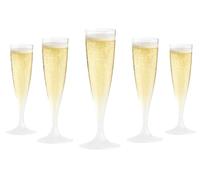 WOOPARTY Set 24 Flute Trasparenti in Plastica - 200 ml | Calici da Spumante Riutilizzabili - Eleganti e Resistenti | Ideali per Festa, Matrimonio, Brindisi, Aperitivo, Eventi - 6,5x17,5 cm