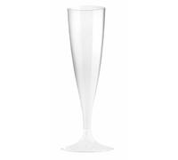 WOOPARTY Set 6 Flute Trasparenti in Plastica - 200 ml | Calici da Spumante Riutilizzabili - Eleganti e Resistenti | Ideali per Festa, Matrimonio, Brindisi, Aperitivo, Eventi - 6,5x17,5 cm