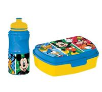 WOOPARTY Set Scuola Mickey Mouse bambino - Portapranzo e Borraccia 380 ml, Pranzo e Merenda, Ideale per Bambini