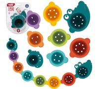 woopie bicchierini da bagno per bambini per travasare - set da 8 pezzi con motivo coccodrillo