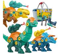 WOOPIE dinosauri da assemblare 3 pezzi in valigetta con trapano e cacciavite