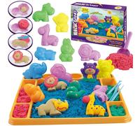 Woopie Sabbia Magica Safari Avventura Set XL ZOO con Tavolino e Formine