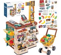 Woopie supermercatino per bambini con carrello, cassa, scanner e 48 accessori