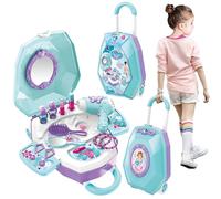WOOPIE tavolino da toeletta 2-in-1 salone di bellezza in valigetta per bambini