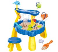 Woopie Tavolino XL per giochi d'acqua e sabbia con sedia 2in1 Delfino 12 el.