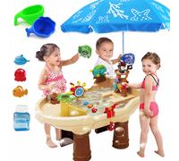 Woopie tavolo d’acqua 2in1 nave pirata con ombrellone XL e creatore di bolle