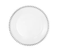 WoopJeem Set di 25 piatti piani rotondi, 30 cm, impilabili, decorativi, per banchetti, matrimoni, casa, feste, eventi (argento)
