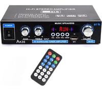 Woopker AK-35 Amplificatore Audio Bluetooth 5.0 Amplificatore HiFi Stereo RMS 30wx2 Max 200w Mini Amplificatore Auto Home Cinema Ricevitore Stereo Alti e Bassi con USB/RCA/MIC/FM