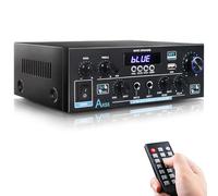 Woopker AK55 Amplificatore Audio Bluetooth 5.0, Amplificatore HiFi Stereo, 70wx2 potenza nominale 2.0 CH Mini Amplificatore Ricevitore Stereo Amp per auto Home Theater, W/2 Mic/SD/RCA/USB/FM Radio