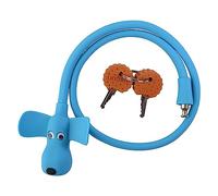 WOOQOTT Lucchetto a cavo per bici con chiavi, coperto in silicone, per bambini, con motivo cartone animato, per bici, porta, skateboard, casco e altro (blu, grande)