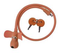 WOOQOTT Lucchetto con cavo per bici con chiavi, cavo rivestito in silicone, per bambini, 6 m, per bici, porta, skateboard, casco e altro (marrone, grande)