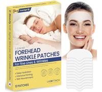 Wooshin Labottach Patch antirughe sulla fronte durante la notte 12 ct idrogel coreano anti rughe patch con collagene, acido ialuronico e vitamina E per linee della fronte