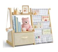 wooshwa Libreria Montessoriana per Bambini Bambina, Scaffale per Giocattoli, Legno Massiccio Montessori Scaffale Libreria 85 * 69.5 * 34.5cm - Plaid