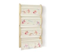 wooshwa Libreria Montessoriana per Bambini da Parete 4 Ripiani e 3 Tasche Porta Libri Bambini Scaffale Salvaspazio Legno 81x43x8cm - Unicorno