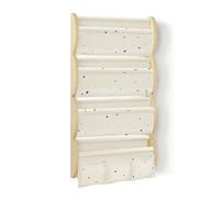 wooshwa Libreria Montessoriana per Bambini da Parete 4 Ripiani e 3 Tasche Porta Libri Bambini Scaffale Salvaspazio Legno 81x43x8cm - Terrazzo