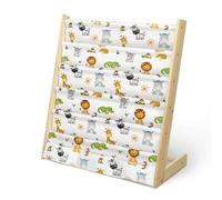 wooshwa Libreria Montessoriana per Bambini,Scaffale a 5 Livelli in Tessuto per Bambini,Librerie per Camerette con 3 Tasche con Maniche Profonde,63 * 30 * 73cm (Animali del bosco)
