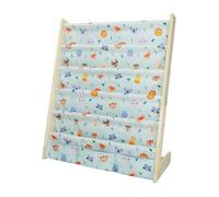 wooshwa Libreria Montessoriana per Bambini,Scaffale a 5 Livelli in Tessuto per Bambini,Librerie per Camerette con 3 Tasche con Maniche Profonde,63 * 30 * 73cm (Animale carino)