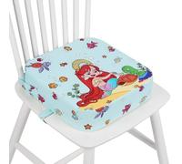 wooshwa Rialzo Sedia Bambini, Cartoon Cuscino Rialzo Alzatina Sedia per Bambini con 2 Regolabile Cinghie & Base Antiscivolo, Lavabile (Sirena)