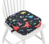 wooshwa Rialzo Sedia Bambini, Cartoon Cuscino Rialzo Alzatina Sedia per Bambini con 2 Regolabile Cinghie & Base Antiscivolo, Lavabile (Dinosauro)