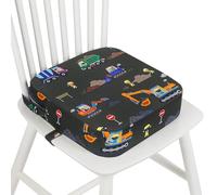 wooshwa Rialzo Sedia Bambini, Cartoon Cuscino Rialzo Alzatina Sedia per Bambini con 2 Regolabile Cinghie & Base Antiscivolo, Lavabile (Escavatore)