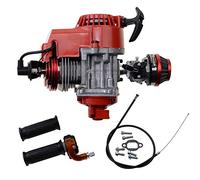 WOOSTAR 44mm Big Bore Cilindro con Avviamento a Strappo con Carburatore e Filtro Aria Modified Motore Kit Sostituzione per 2 Tempi 43cc 47cc 49cc 52cc Mini Pocket Bike Gas Ciclomotore Scooter Rosso