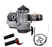 WOOSTAR 44mm Big Bore Cilindro con Avviamento a Strappo con Carburatore e Filtro Aria Motore Kit Sostituzione per 2 Tempi 43cc 47cc 49cc 52cc Mini Pocket Bike Gas Ciclomotore Scooter Argento