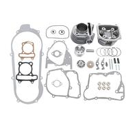 WOOSTAR 57.4mm Big Bore Completa Cilindro e Testata con Kit Pistone con Guarnizioni Sostituzione per 4 Tempi GY6 150cc 157QMJ 152QMI Motore Cinese ATV Quad Scooter Go Kart