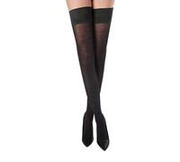 WOOTI TIGHTS autoreggente in lana merinos CARBONARA 100 den, M-L NERO, morbida e coprente, calza calda adatta per la stagione invernale