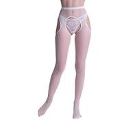 WOOTI TIGHTS Collant Donna in Microrete 15 Den Strip Panty - Elegante, Confortevole e Sexy - Senza Cuciture- Made in Italy