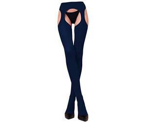 WOOTI TIGHTS Strip Panty MESSICANA M-L BLU Microfibra 100 den, Calza Collant Sexy, Elegante, Morbido, Caldo, Adatto alla stagione Invernale, Resistente