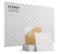 Woovio Pannelli da parete acustici, confezione da 12 pannelli autoadesivi per isolamento acustico, pannelli fonoassorbenti ad alta densità, per ricodifica di porte e soffitti, studio, sala giochi, 30