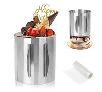 WOOWAIR Anello per Torta in Acciaio Inox, Larghezza 16-25 cm, Altezza 20 cm,Anello per Torte,Anello per Torte Estensibile per Torte Mousse Torte Dessert Pasticceria Torta Fragola