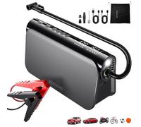 Woowind 3-in-1 Avviatore Batteria Auto con Compressore 150 PSI/10,3BAR, Booster Avviamento Auto 12V e Power Bank 65W - Avviatore di Emergenza per Auto 6.0L / Diesel 3L, 16000 mAh con Torcia LED