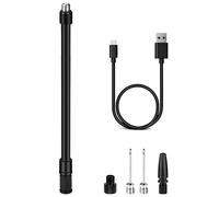 Woowind Adattatore valvola Presta e Schrader a sfera con cavo USB, applicazione per auto, bici, palla