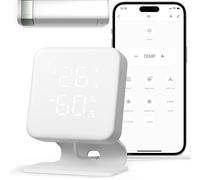 WOOX Controllo Intelligente per Climatizzazione e Pompe di Calore, Igrometro Termometro Telecomando con sensore IR, Termostato WiFi Domotica, compatibile con Alexa/Google