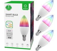 WOOX Lampadine intelligenti che cambiano colore WiFi (confezione da 3 candele E14)
