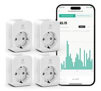 WOOX Presa Wi-Fi Smart Alexa Confezione da 4 con misurazione della corrente 16 A, certificazione TÜV, controllo vocale, timer e timer, funziona con app Tuya, Alexa, Google Home, solo 2,4 GHz WIFI