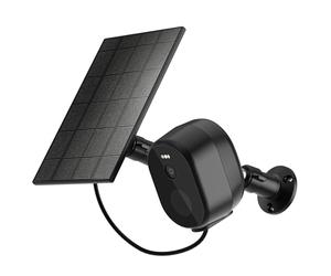 Woox Telecamera Pannello Solare Esterna 2.5K 4MP, Telecamera WiFi Esterno Senza Fili con Batteria Integrata, Visione Notturna a Colori, Rilevamento PIR Persone, IP65, 2.4GHz