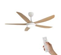 Woox Ventilatore da soffitto con luce, 137 cm, moderno colore legno, LED regolabile 3000 K-6000 K, con telecomando, reversibile, 6 velocità, silenzioso, per camera da letto e soggiorno